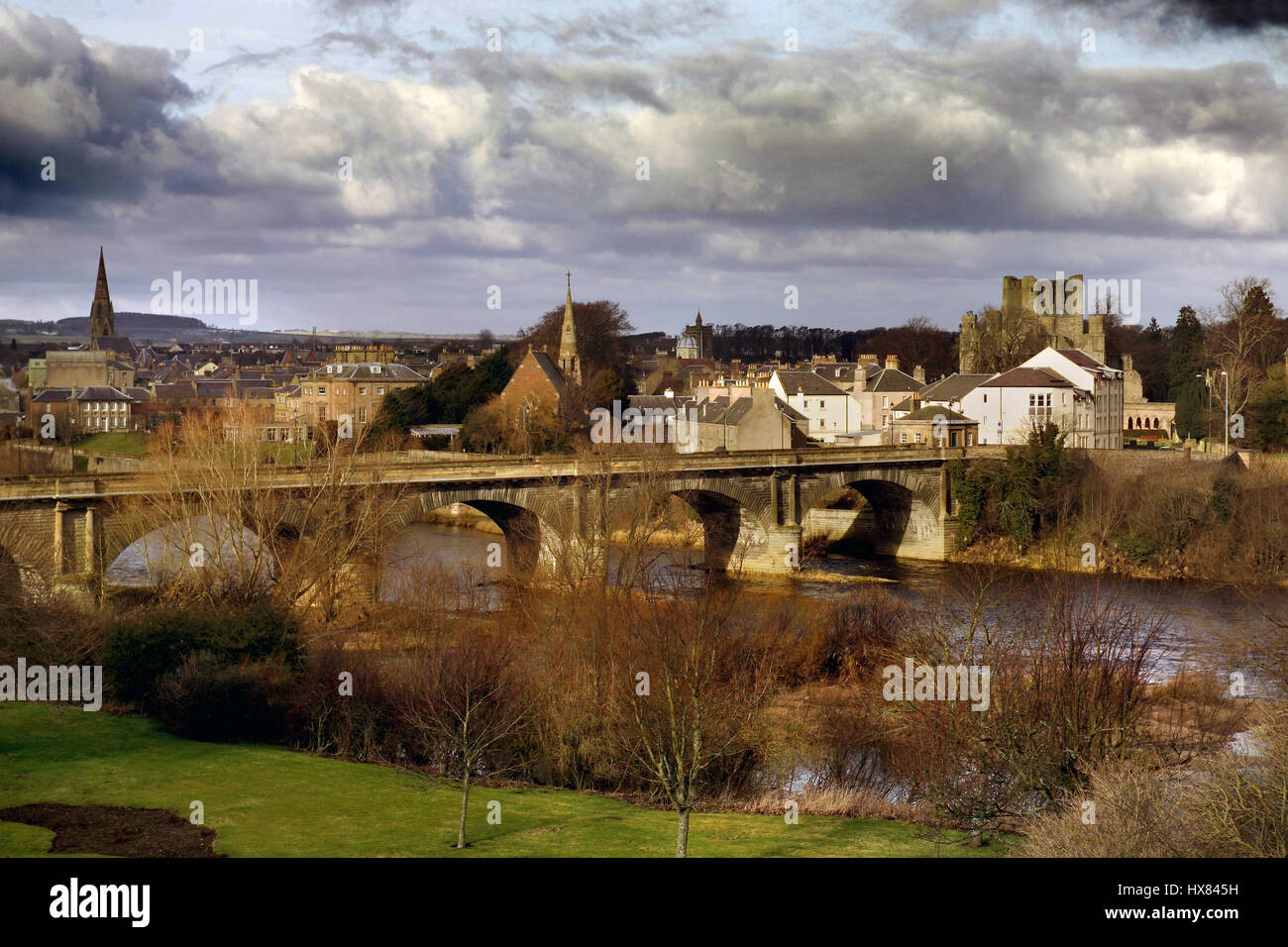 Kelso from Millennium Viewpoint, Scottish borders Stock Photo