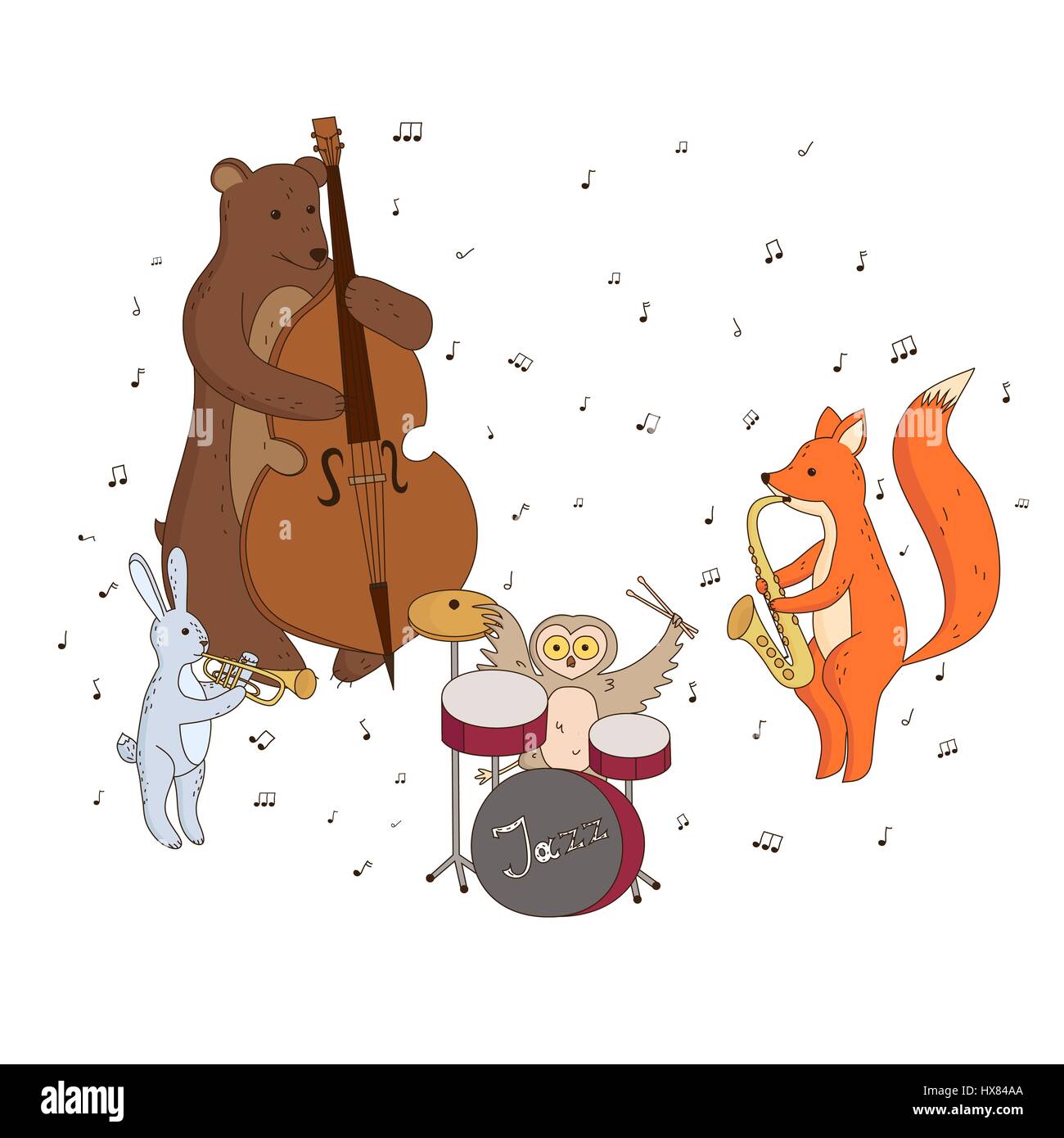 Animals playing instruments hi-res stock photography and images - Alamy