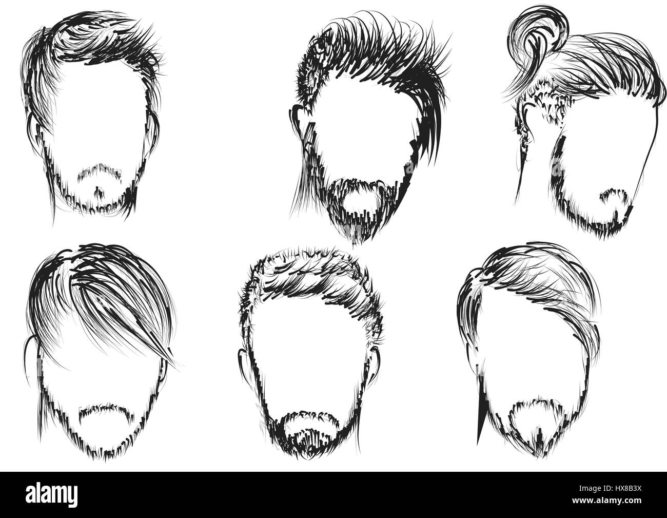 hairstyle. set of man hairstyle vector illustration Stock Vector Image ...