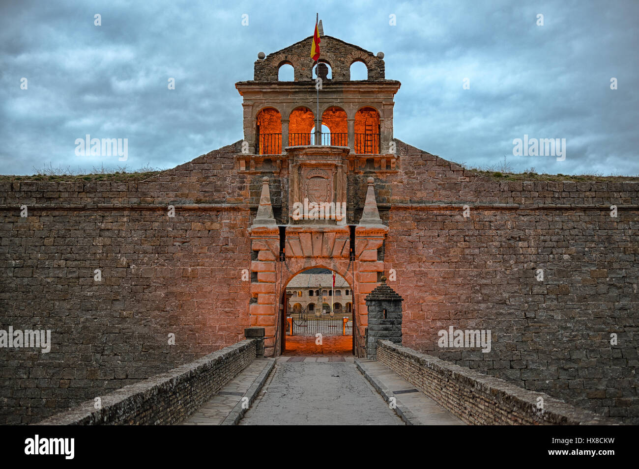 Ciudadela de Jaca entrance, Huesca, Aragon Stock Photo