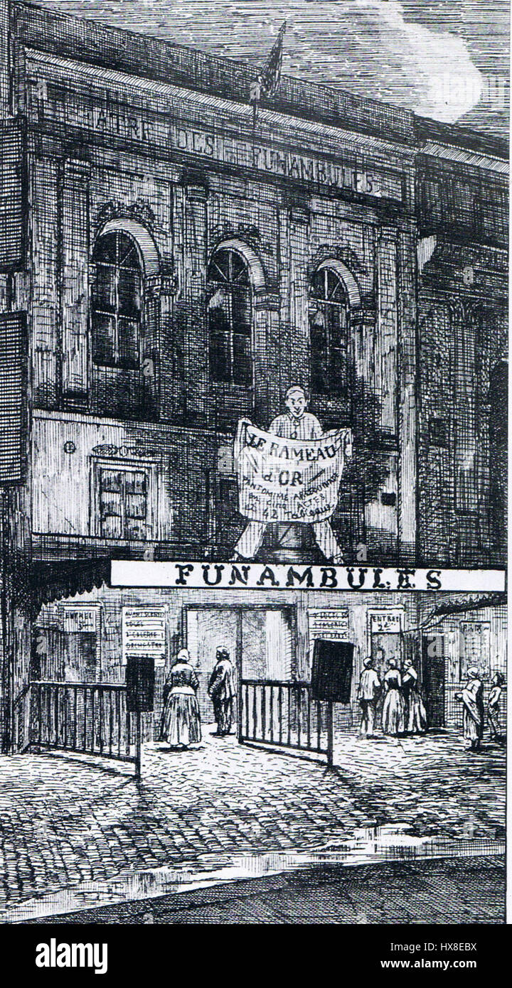 The Theatre des Funambules in its last year on the Boulevard du Temple, c. 1862 Stock Photo
