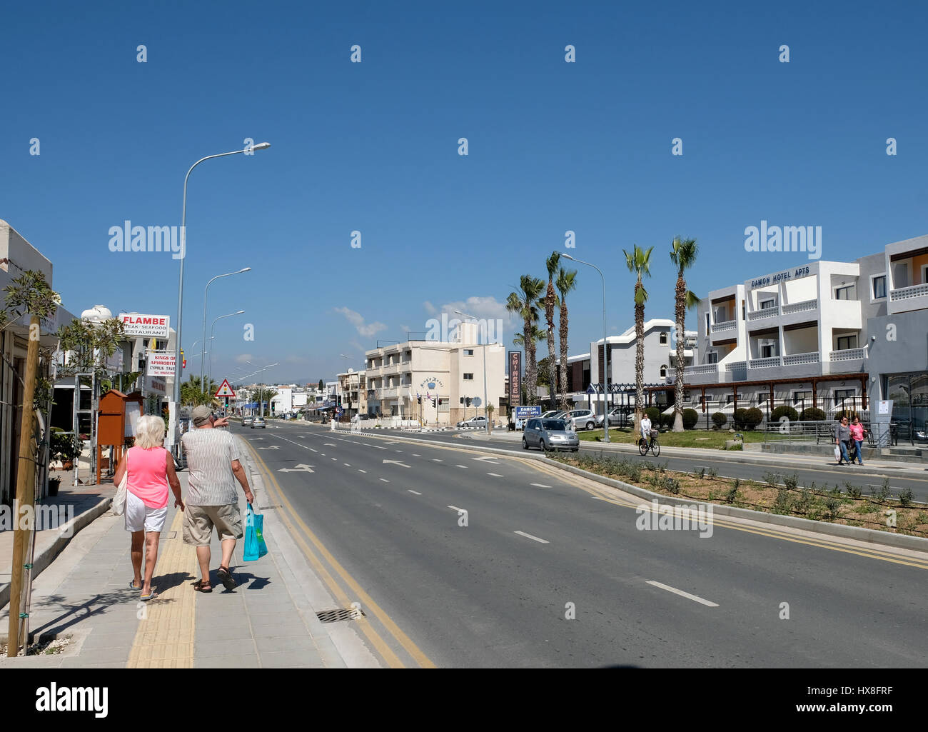 Tomb of the Kings road in Paphos, Cyprus. The new road from Kato Paphos