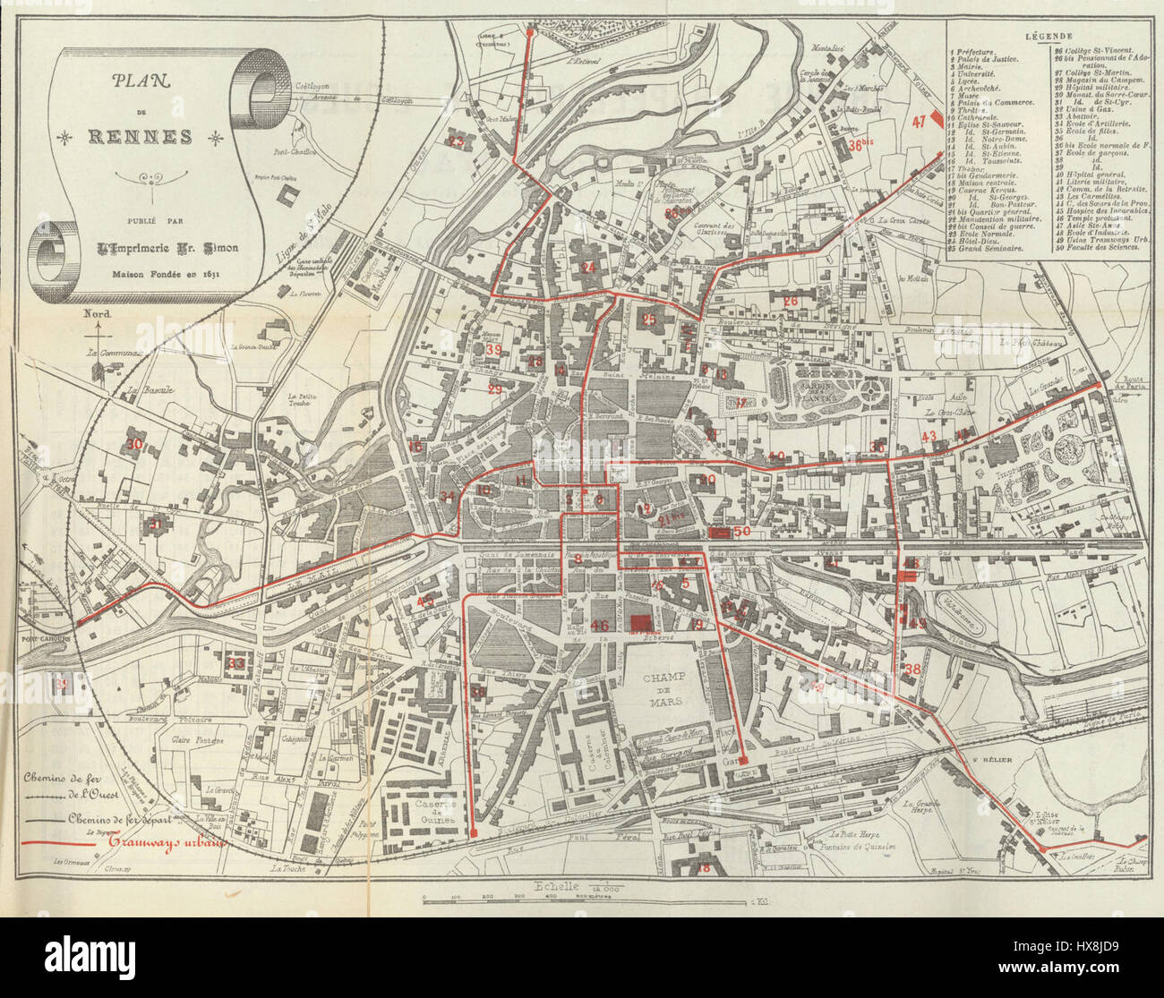 The R0 92 Plan de Rennes is a detailed map of the city of Rennes ...