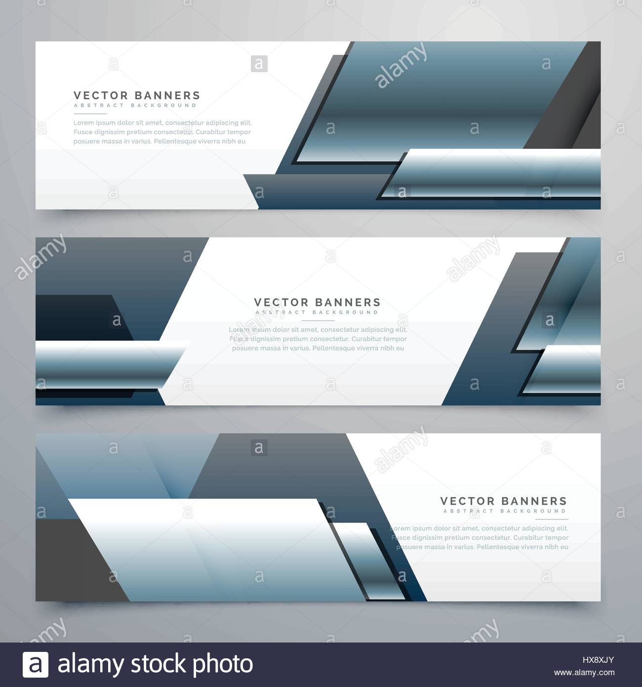 Business Banners Set Of Three Professional Headers Stock Vector