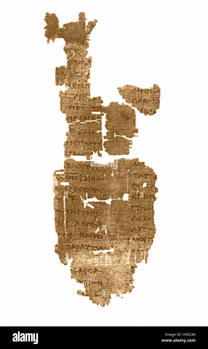 Papyrus 5   Oxyrhynchus 1781   British Library, inv. 2484   John 1, 20 Stock Photo