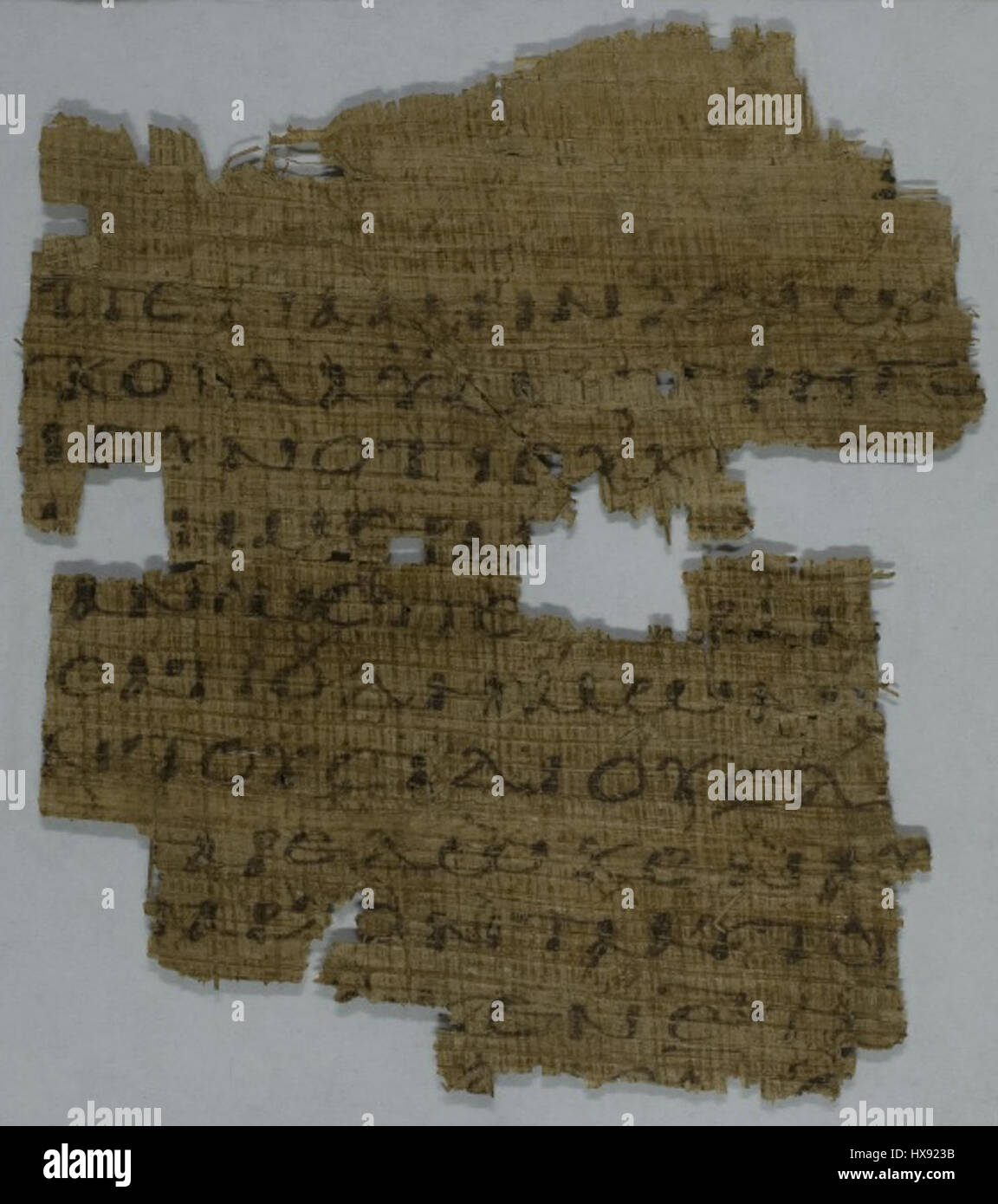 Papyrus 35   Laurentian Library, PSI 1   Matthew 25,12 15.20 23   recto Stock Photo
