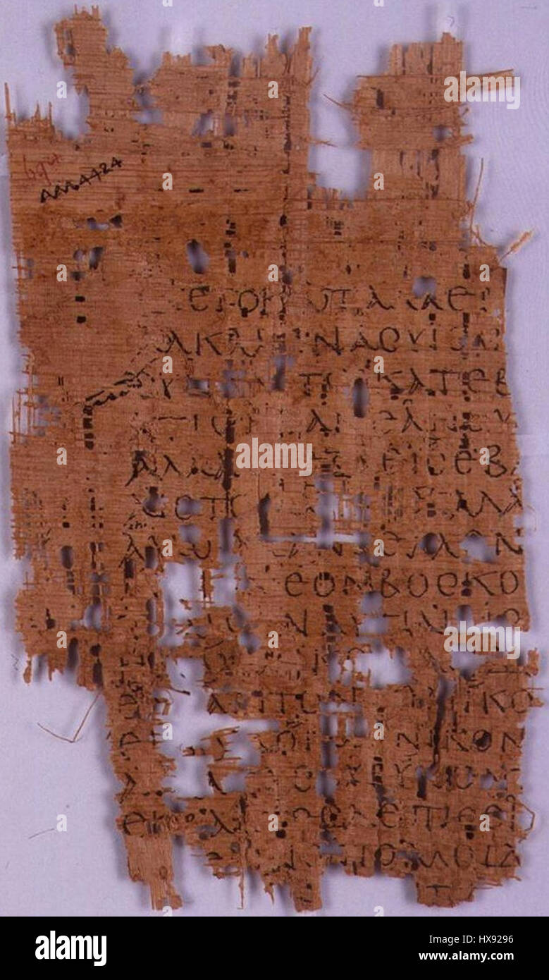 Papyrus Oxyrhynchus 694   Princeton University Library, AM 4424   Theocritus, Idyll XIII (Hylas and the Nymphs) Stock Photo