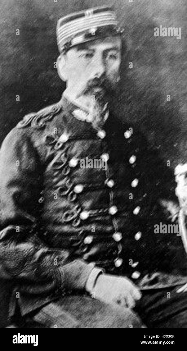TomC3A1s YC3A1var RuC3ADz, teniente coronel, comandante Granaderos a Caballo, muere en la batalla de Chorrillos, 1881 Stock Photo