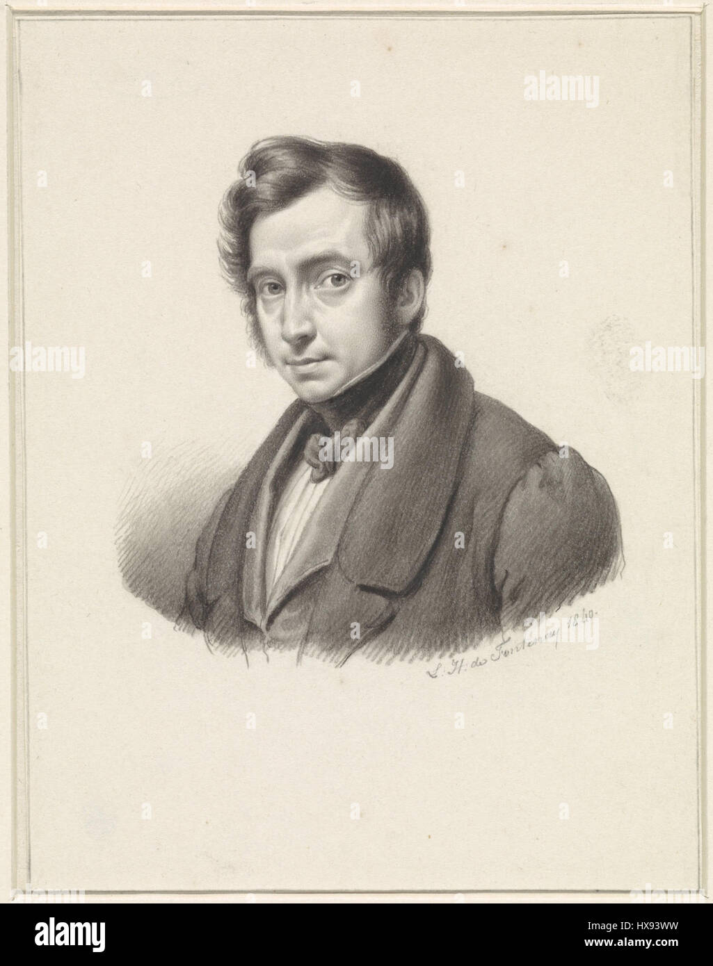 Zelfportret van Louis Henri de Fontenay (1840) Stock Photo