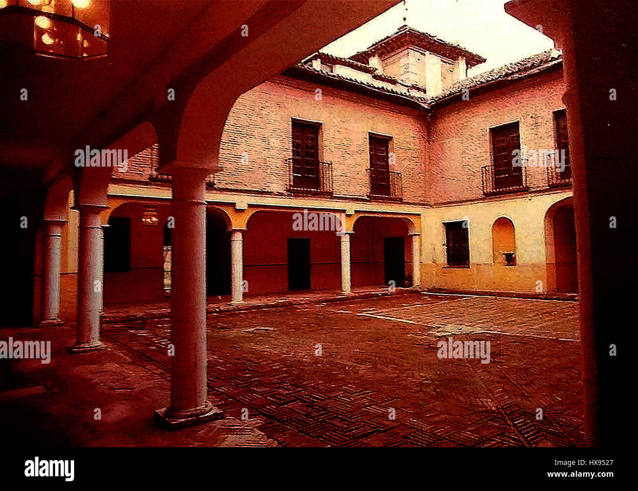 Patio Interior del Castillo Palacio de Aldovea Stock Photo - Alamy