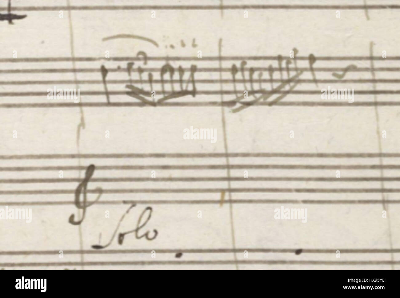 Mozart Piano Concerto No. 26 Piano mm 81 to 82 in the autograph manuscript  Stock Photo - Alamy