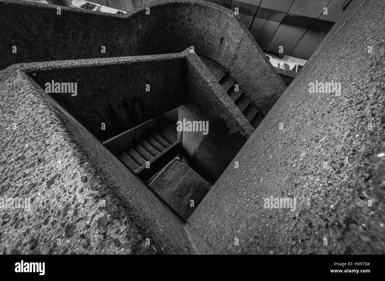 Barbican estate spiral staircase, City of London Stock Photo