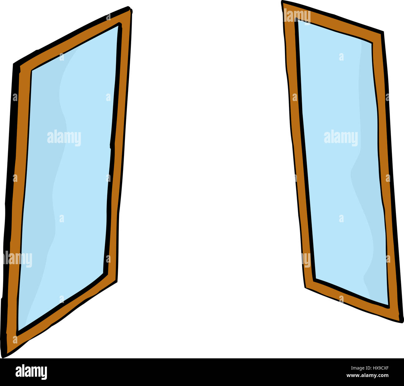 Mod Mirrored Graphic Panels Titled Bubbles- a Pair