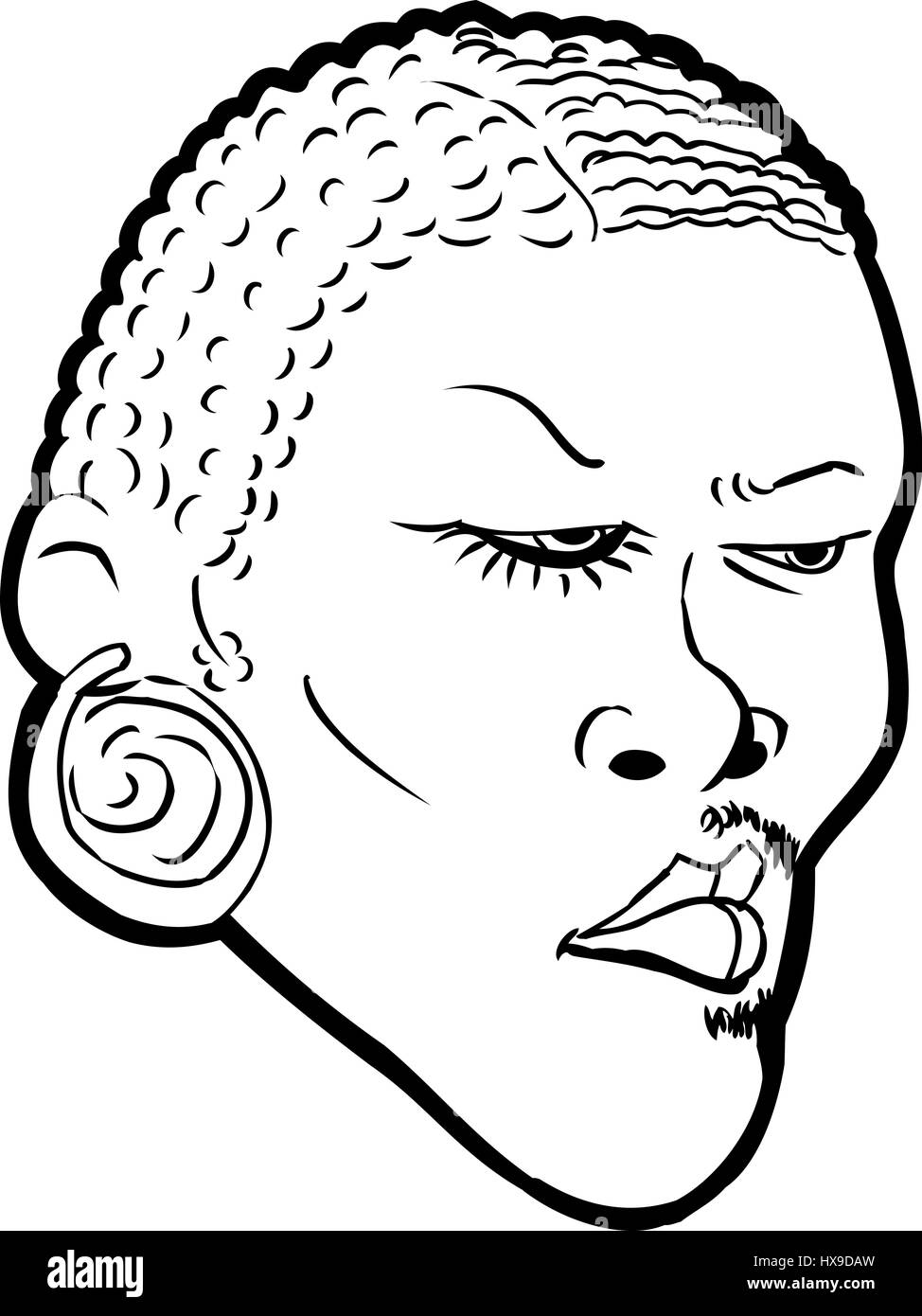 Cartoon outlined face of Black man with half face in makeup over white background Stock Photo - Alamy Cartoon outlined face of Black man with half face in makeup over white background Stock Photo - Alamy