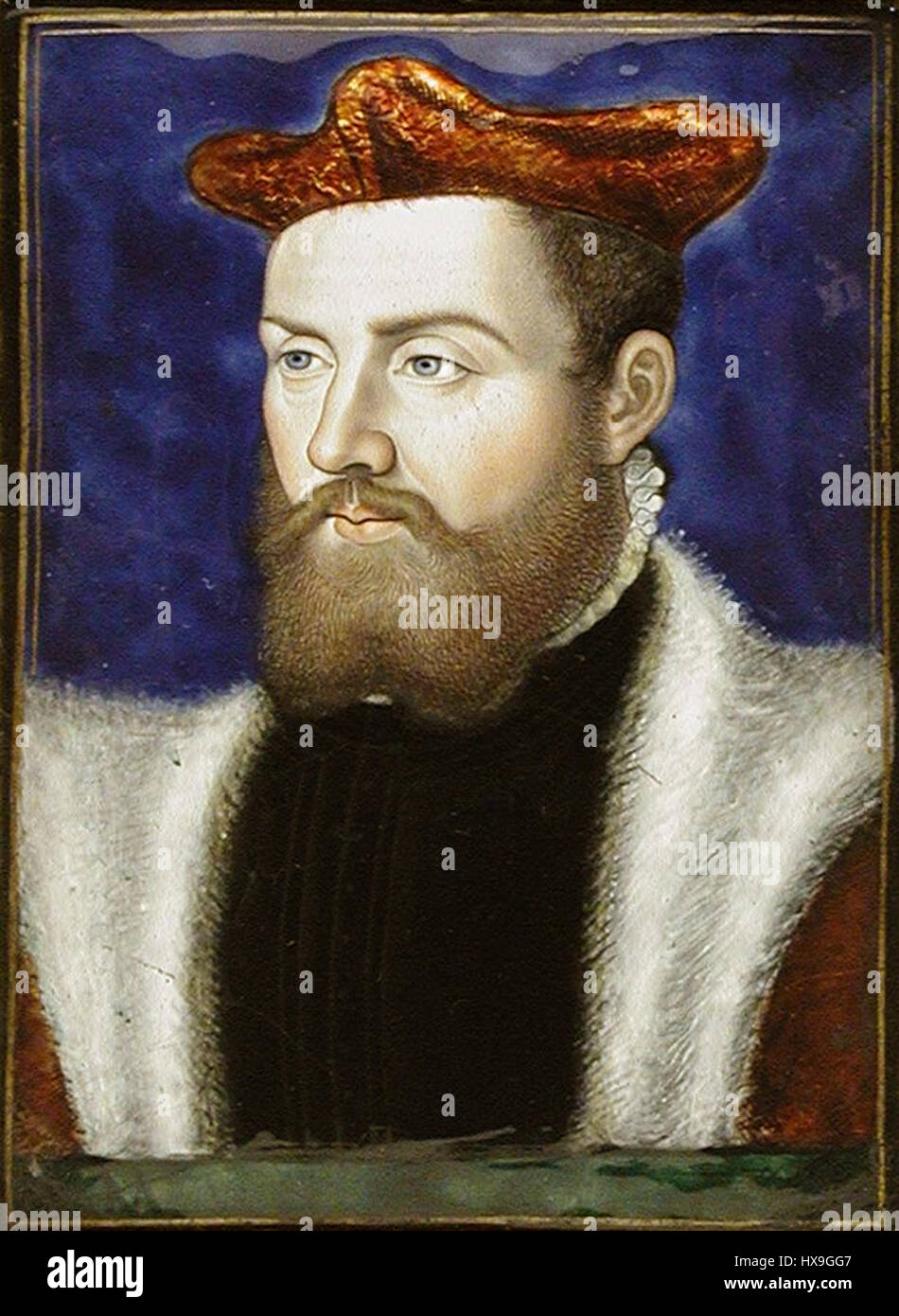 Odet de Coligny, Cardinal de Chatillon, ca 1552, by LC3A9onard Limousin Stock Photo