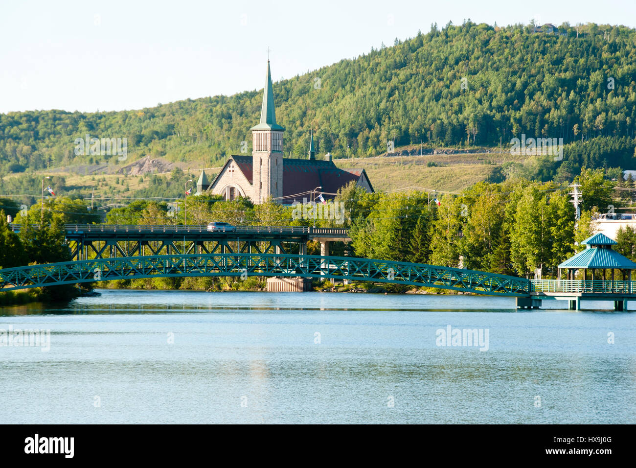 Madawaska River - Edmundston - New Brunswick Stock Photo