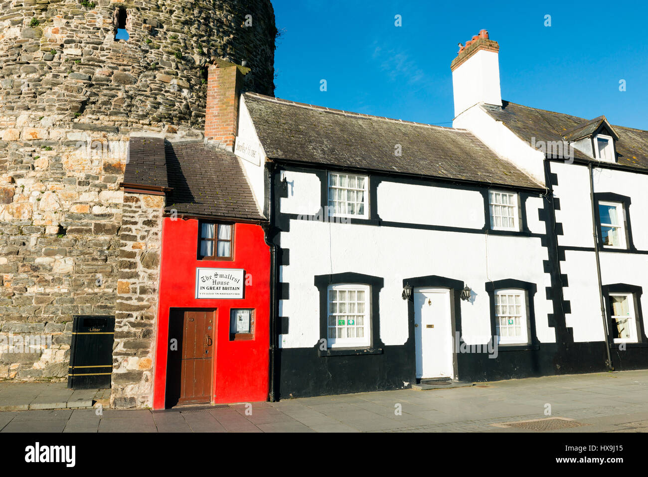 The smallest house in Great Britain, Conwy, Wales, UK. Stock Photo
