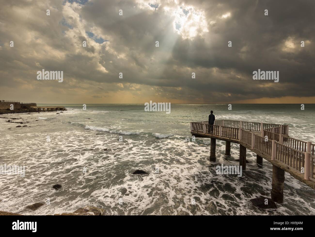 Sun rays seascape Stock Photo - Alamy