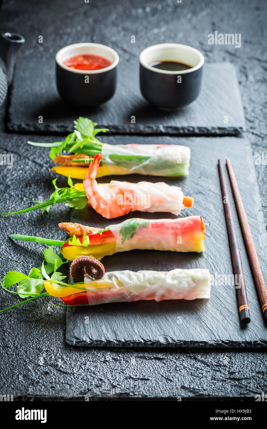 Sping Rool Vegetarian rice rolls hi-res stock photography and images - Alamy