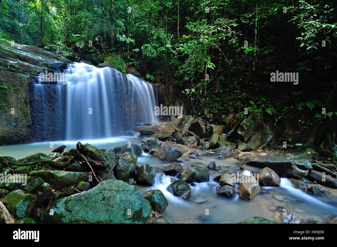 Beautiful Kionsom waterfall in Kota Kinabalu, Sabah Borneo, Malaysia. Stock Photo
