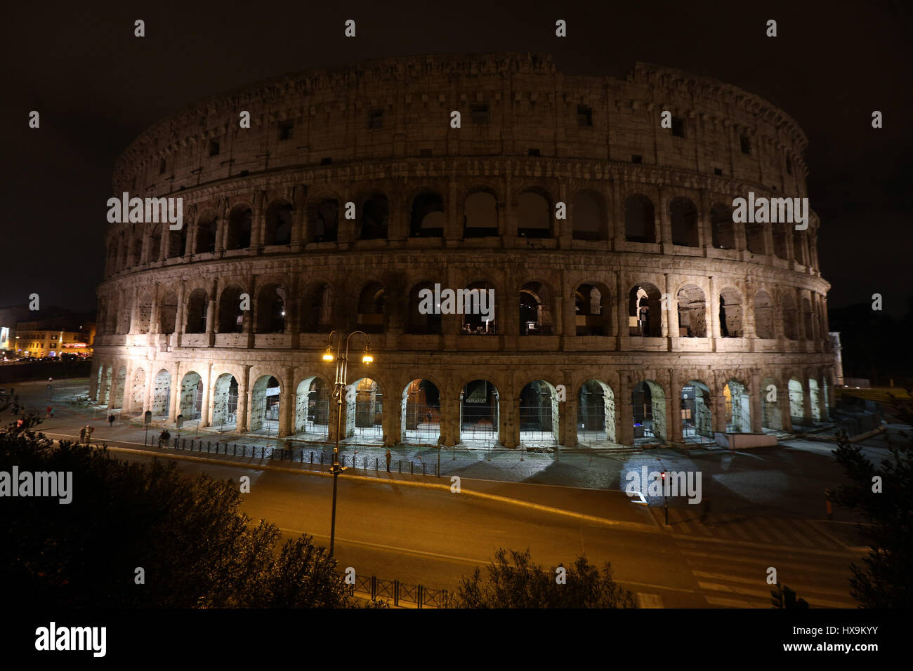 Rome Italy 25th March 2017 The Dome Of St Peter s And The Colosseum rome-italy-25th-march-2017-the-dome-of-st-peter-s-and-the-colosseum