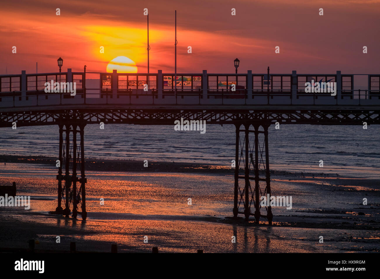 Worthing pier on the West Sussex coast in the UK showing beautiful ...