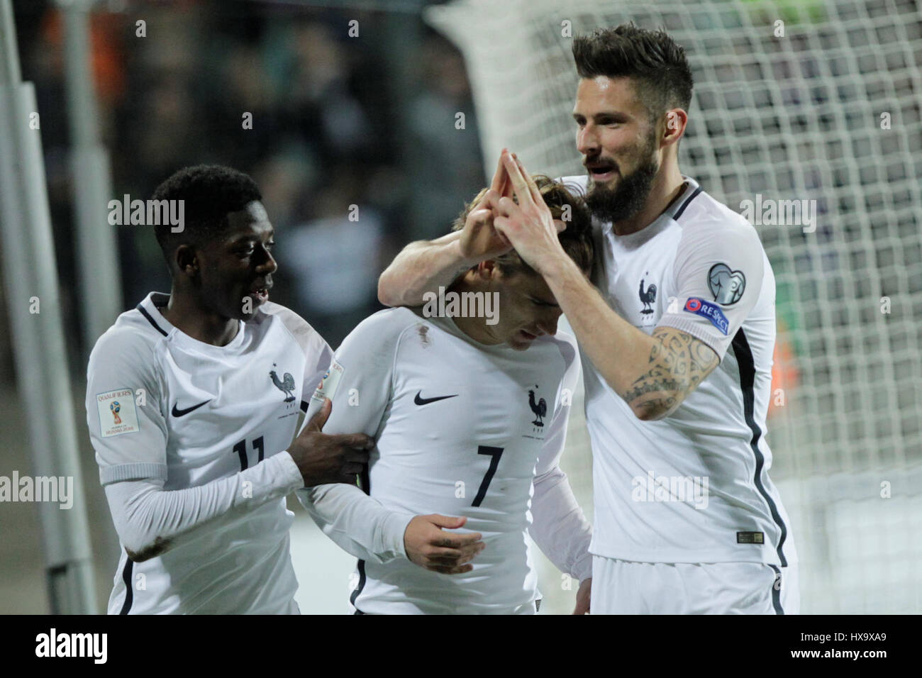 Luxembourg. 25th Mar, 2017. Antoine Griezmann of France competes