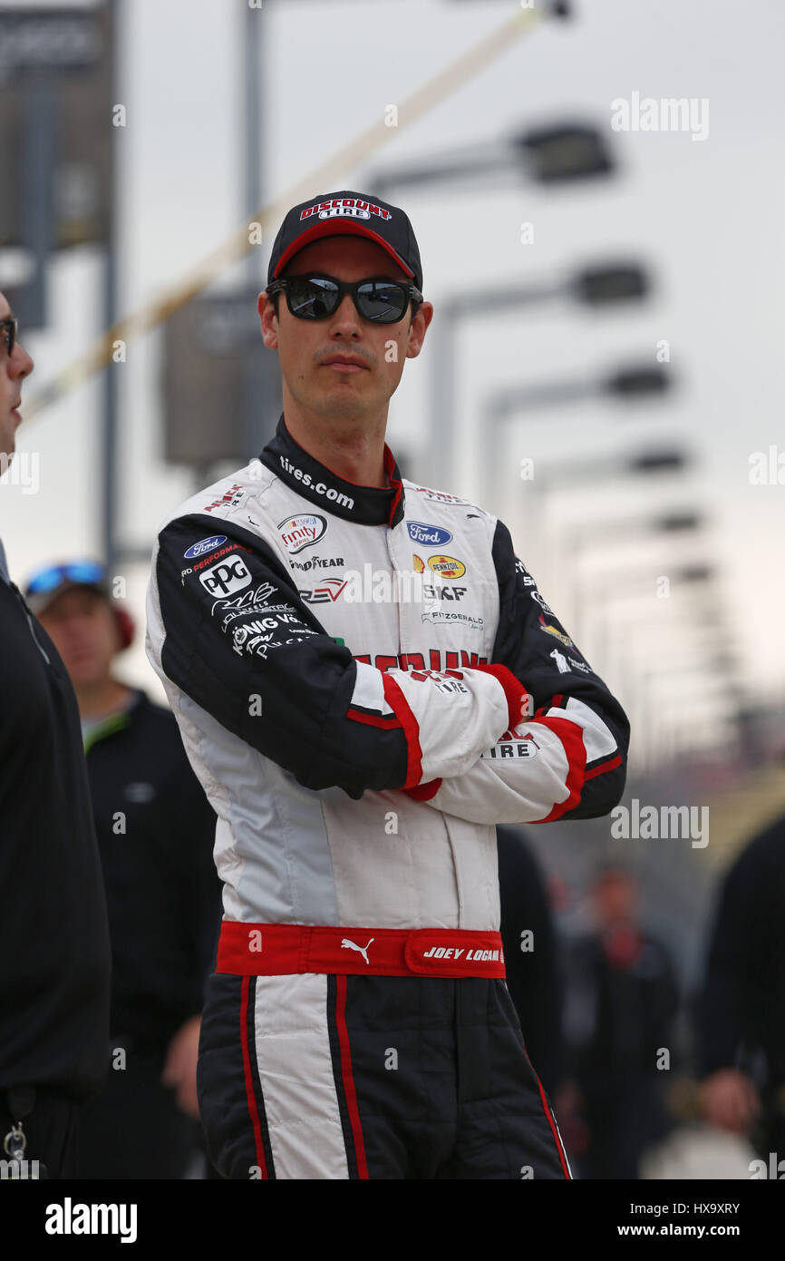 Fontana, California, USA. 25th Mar, 2017. March 25, 2017 - Fontana, California, USA: Joey Logano (22) hangs out on pit road during qualifying for the NASCAR Xfinity Series NXS 300 at Auto Club Speedway in Fontana, California. Credit: Justin R. Noe Asp Inc/ASP/ZUMA Wire/Alamy Live News Stock Photo