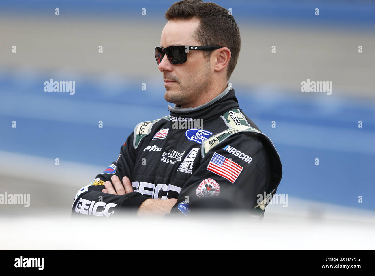 Fontana, California, USA. 25th Mar, 2017. March 25, 2017 - Fontana, California, USA: Casey Mears (98) hangs out on pit road during qualifying for the NASCAR Xfinity Series NXS 300 at Auto Club Speedway in Fontana, California. Credit: Justin R. Noe Asp Inc/ASP/ZUMA Wire/Alamy Live News Stock Photo
