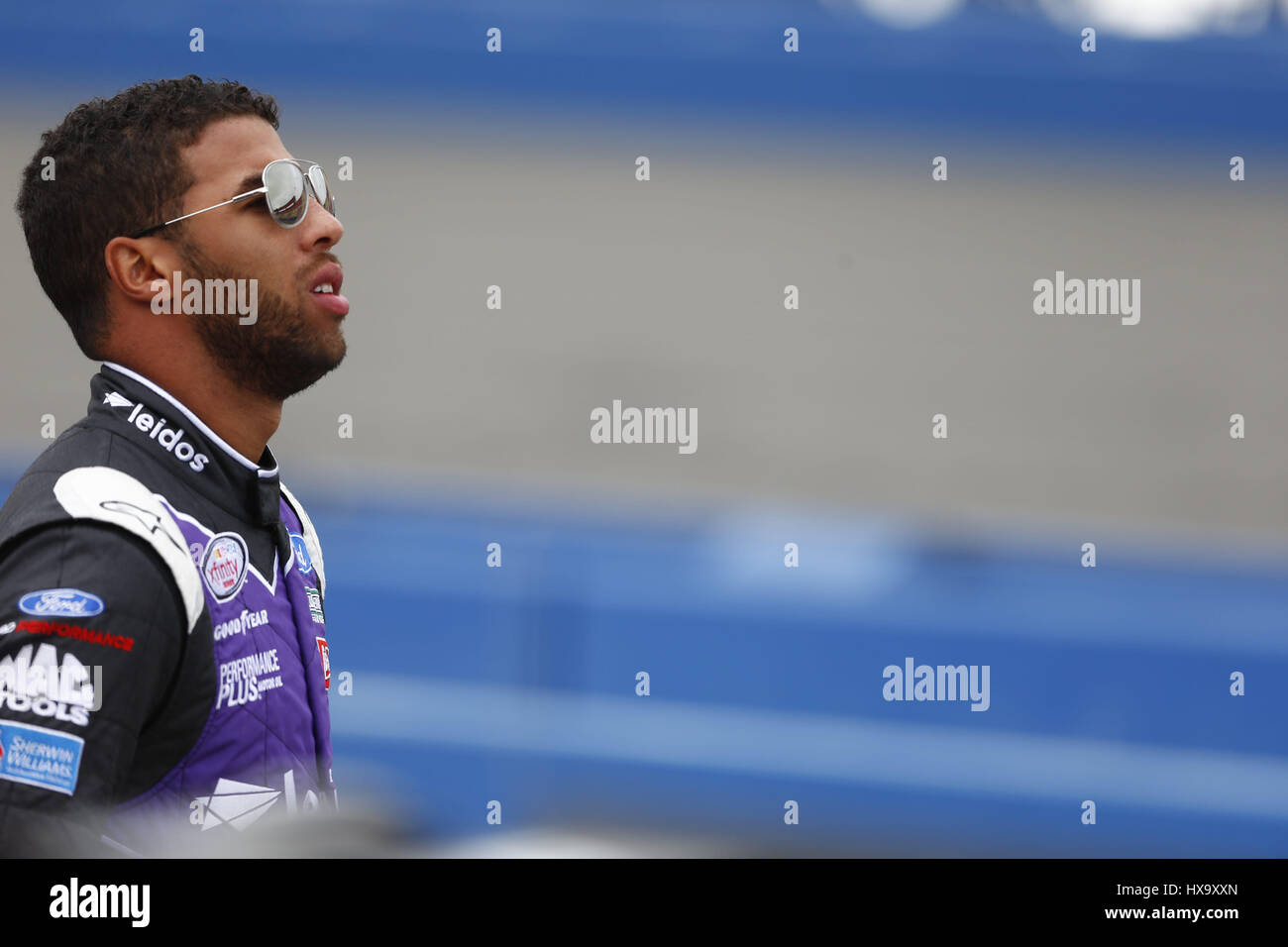 Fontana, California, USA. 25th Mar, 2017. March 25, 2017 - Fontana, California, USA: Darrell Wallace Jr (6) hangs out on pit road during qualifying for the NASCAR Xfinity Series NXS 300 at Auto Club Speedway in Fontana, California. Credit: Justin R. Noe Asp Inc/ASP/ZUMA Wire/Alamy Live News Stock Photo