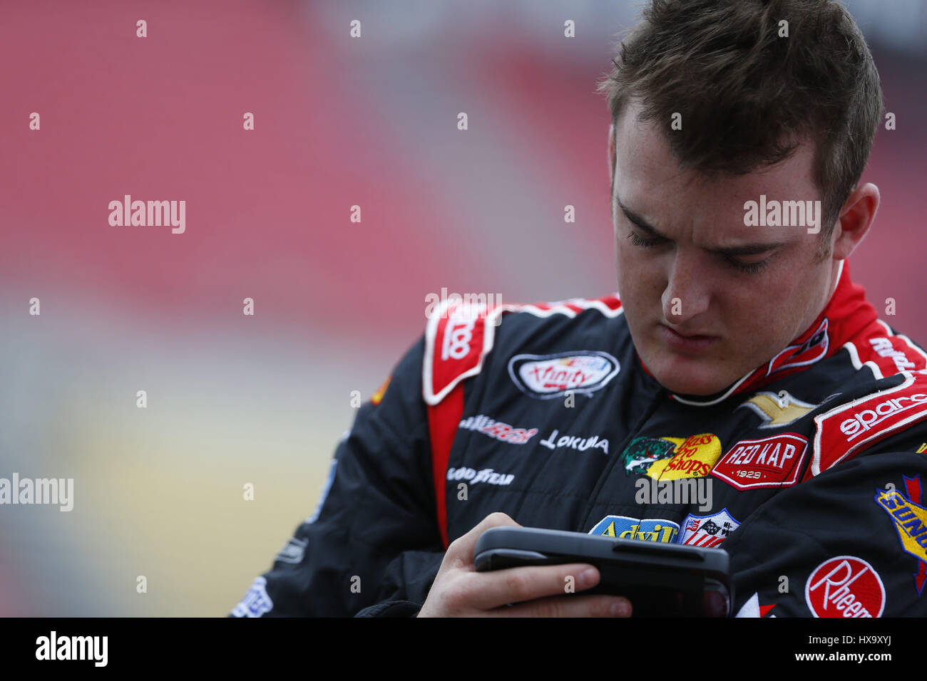 Fontana, California, USA. 25th Mar, 2017. March 25, 2017 - Fontana, California, USA: Ty Dillon (3) hangs out on pit road during qualifying for the NASCAR Xfinity Series NXS 300 at Auto Club Speedway in Fontana, California. Credit: Justin R. Noe Asp Inc/ASP/ZUMA Wire/Alamy Live News Stock Photo