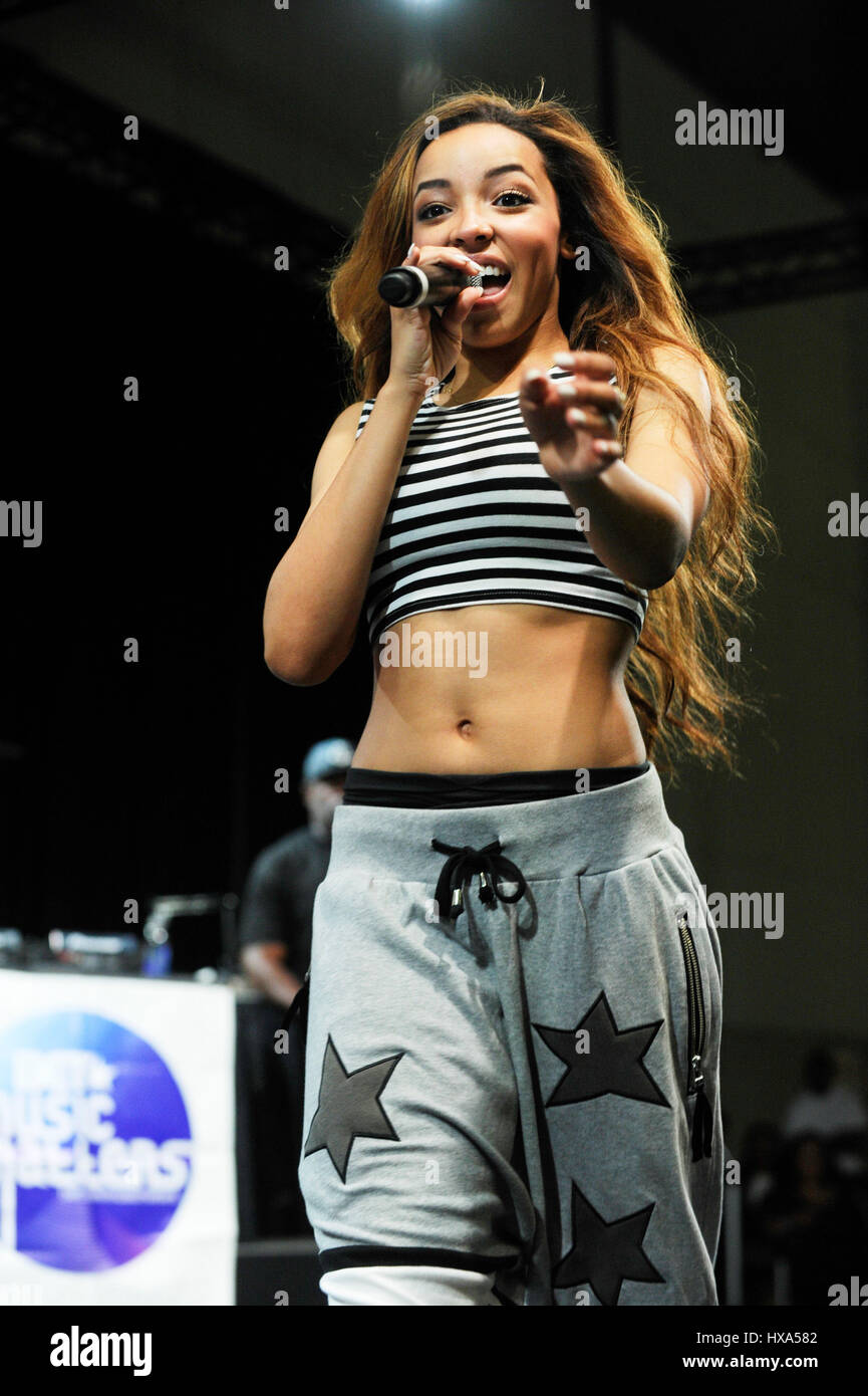 Tinashe performs onstage at the BETX Opening Concert during the 2014 BET Experience at L.A. LIVE on June 28, 2014 in Los Angeles, California. Stock Photo