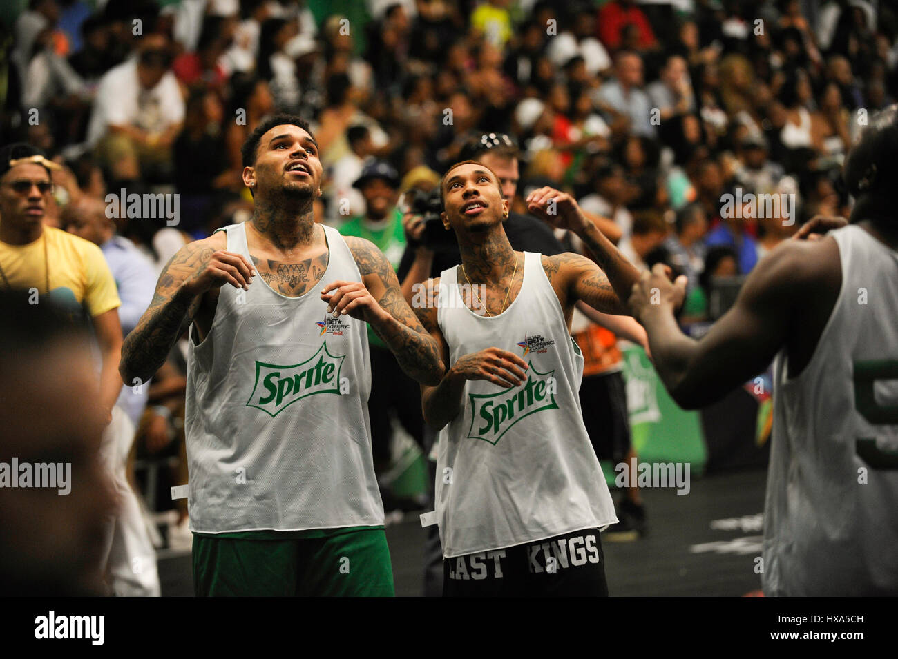 Chris Brown And Tyga Attends The Sprite Celebrity Basketball