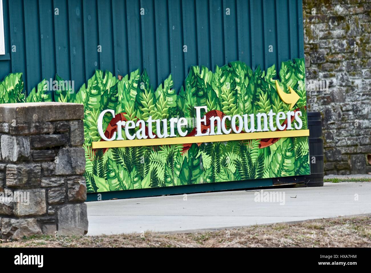 Creature encounters building at Maryland zoo Stock Photo