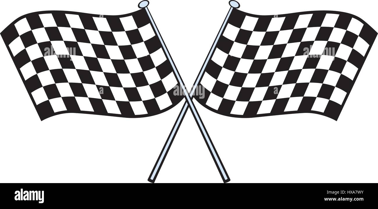 Finish Racing Flag. Vector Illustration. Stock Vector