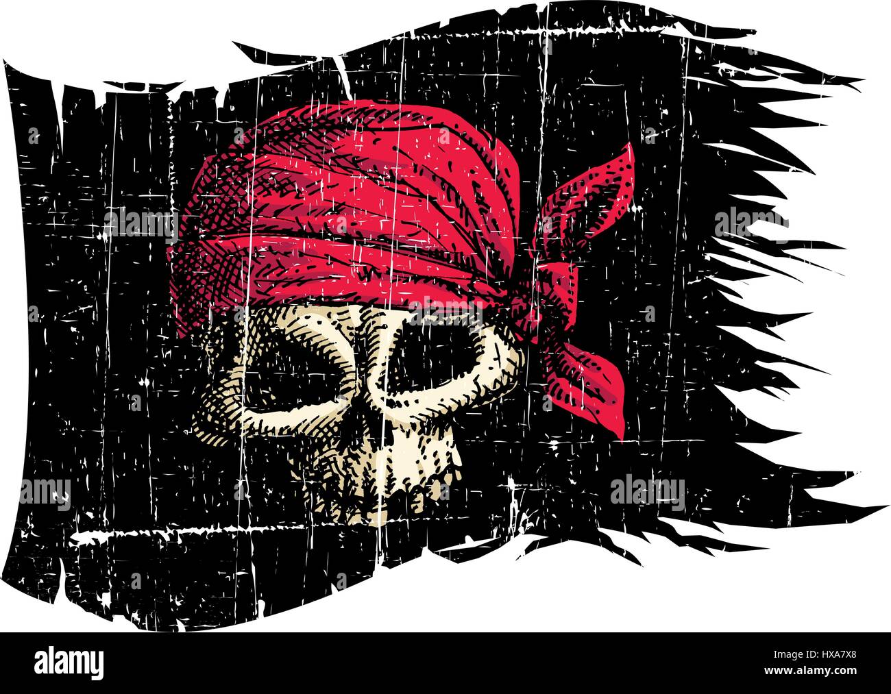 Pirate Flag. Vector Illustration. Stock Vector
