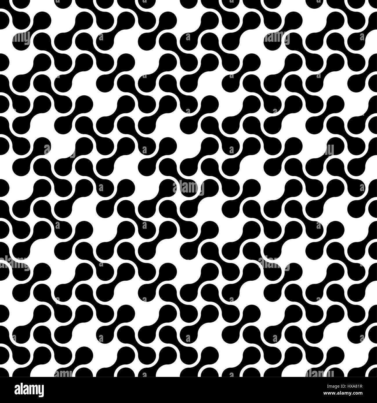 Abstract retro seamless pattern with dumbbell forms Stock Photo