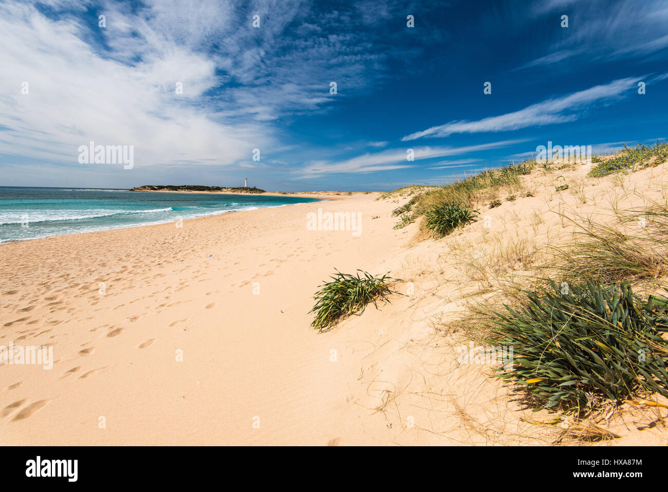Zahara de los Atunes sandy beach and dunes,Spain Stock Photo