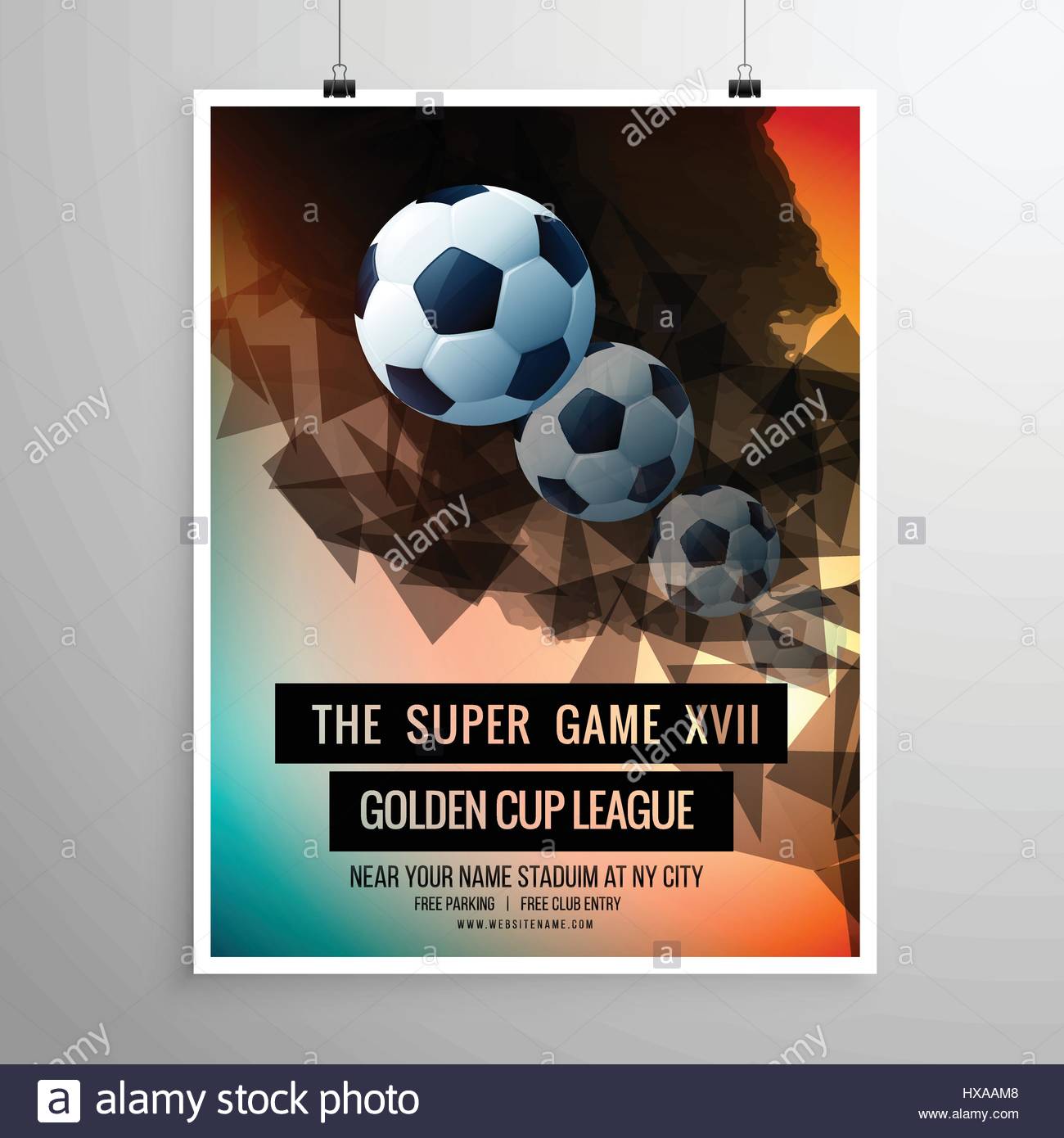 abstract football soccer game flyer template stock vector art