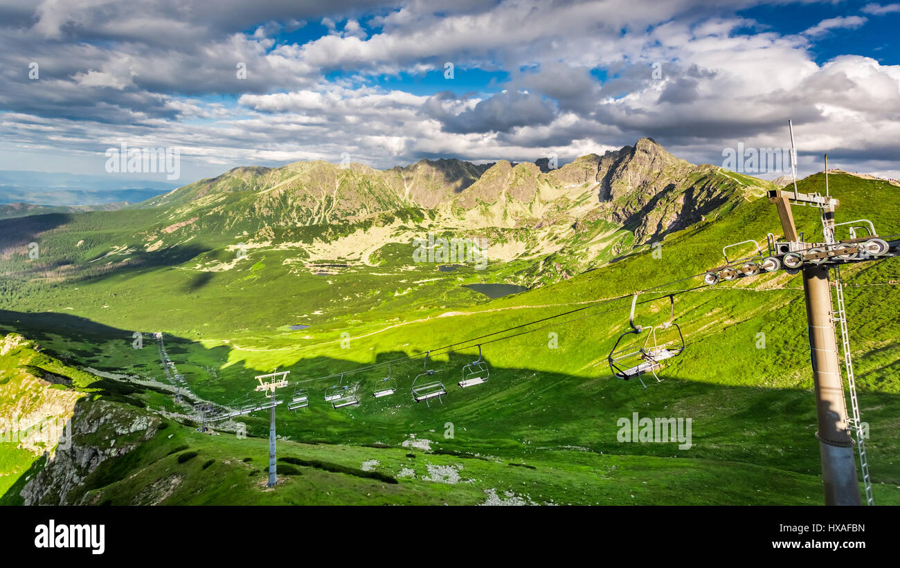 Aerial lifts above the Tatra Mountains in Poland Stock Photo - Alamy