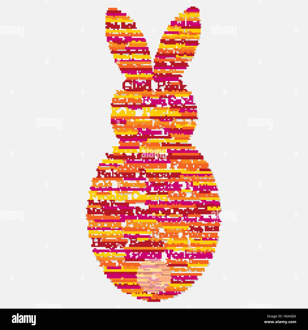 Easter bunny made from 'Happy Easter' in 12 different languages in vector format. Stock Vector