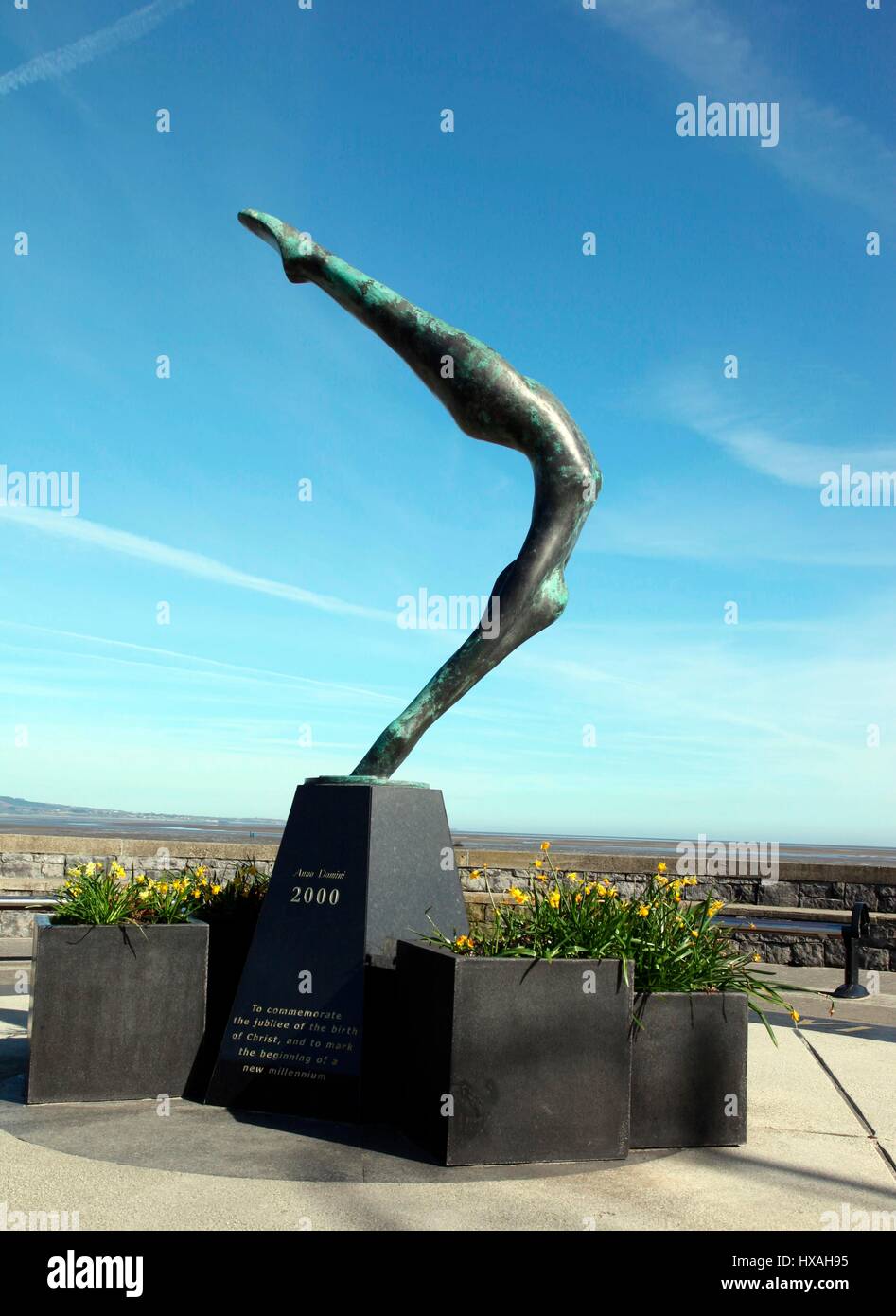 Blackrock Millennium Sundial on the seafront in Blackrock, Co. Louth, Ireland Stock Photo