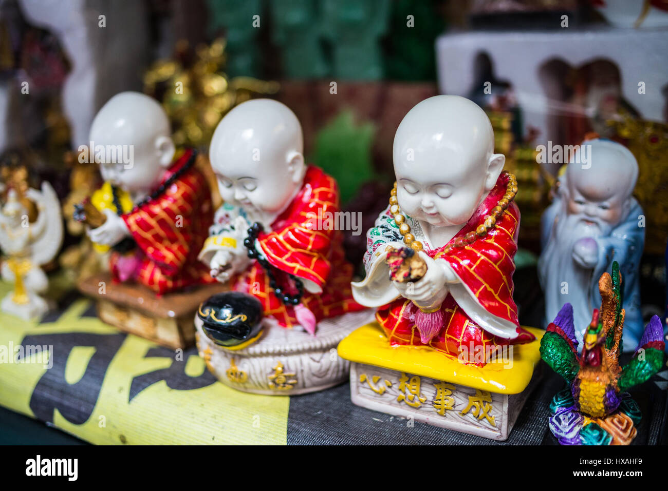 Cloe-up of souvenirs in the local market, Chinatown, Bangkok, Thailan, Asia Stock Photo