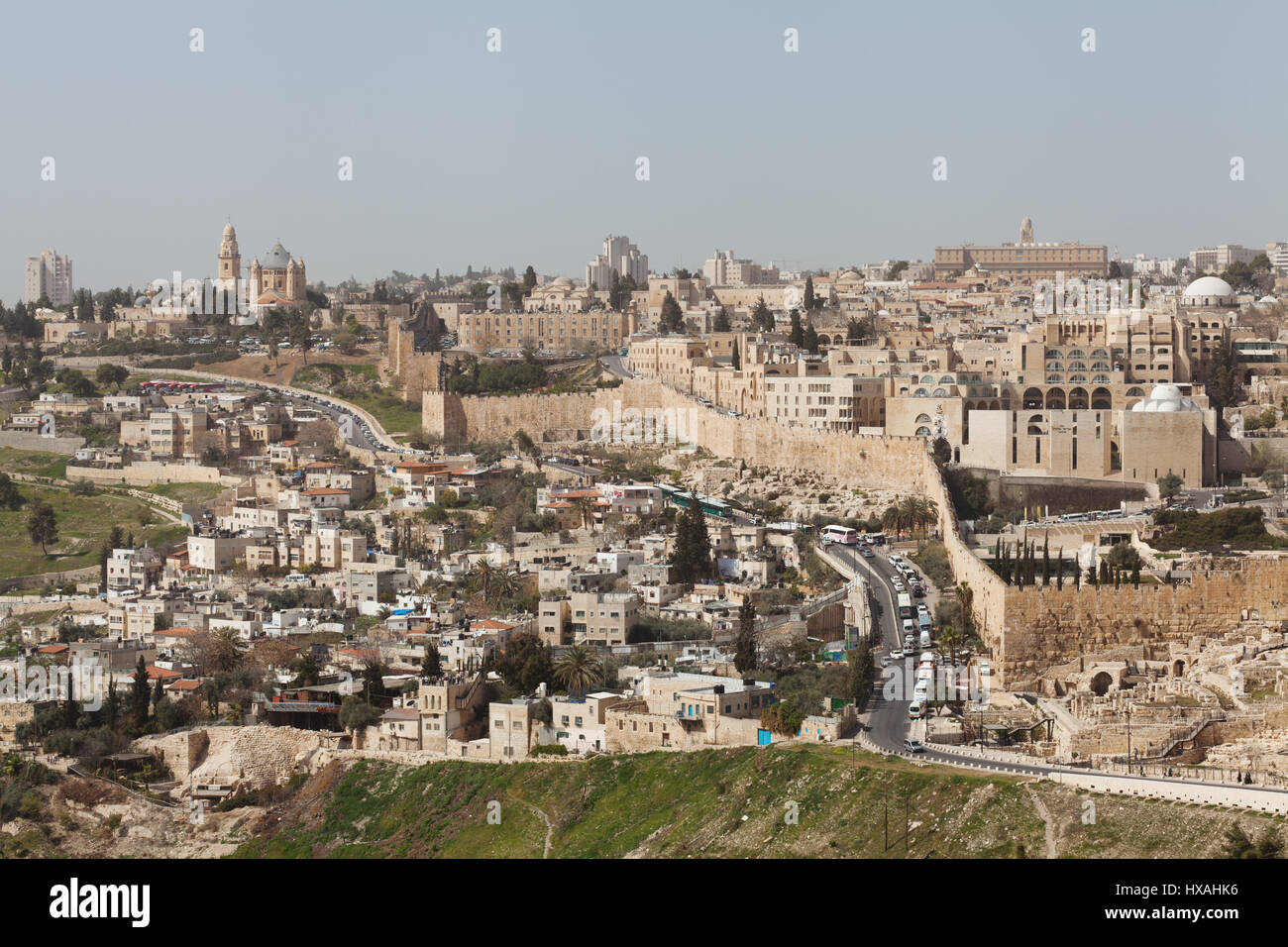 View from the Mount of Olives to the Old City, Jerusalem Stock Photo ...