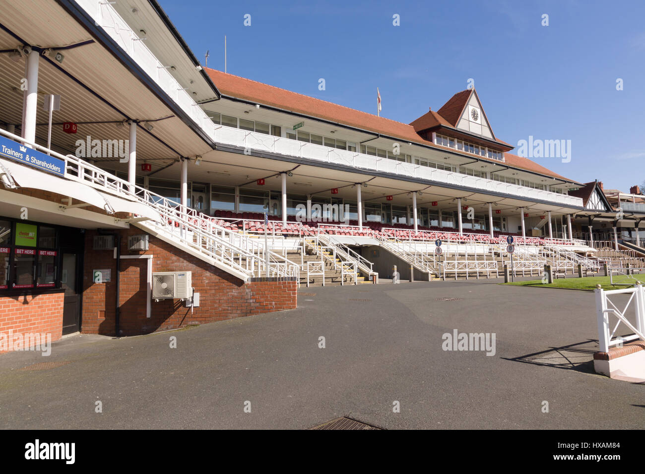 Chester Racecourse or the Roodee the oldest flat racing race track in England Stock Photo