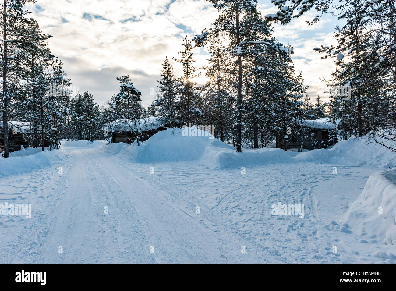 Snow Scene, Finland Stock Photo