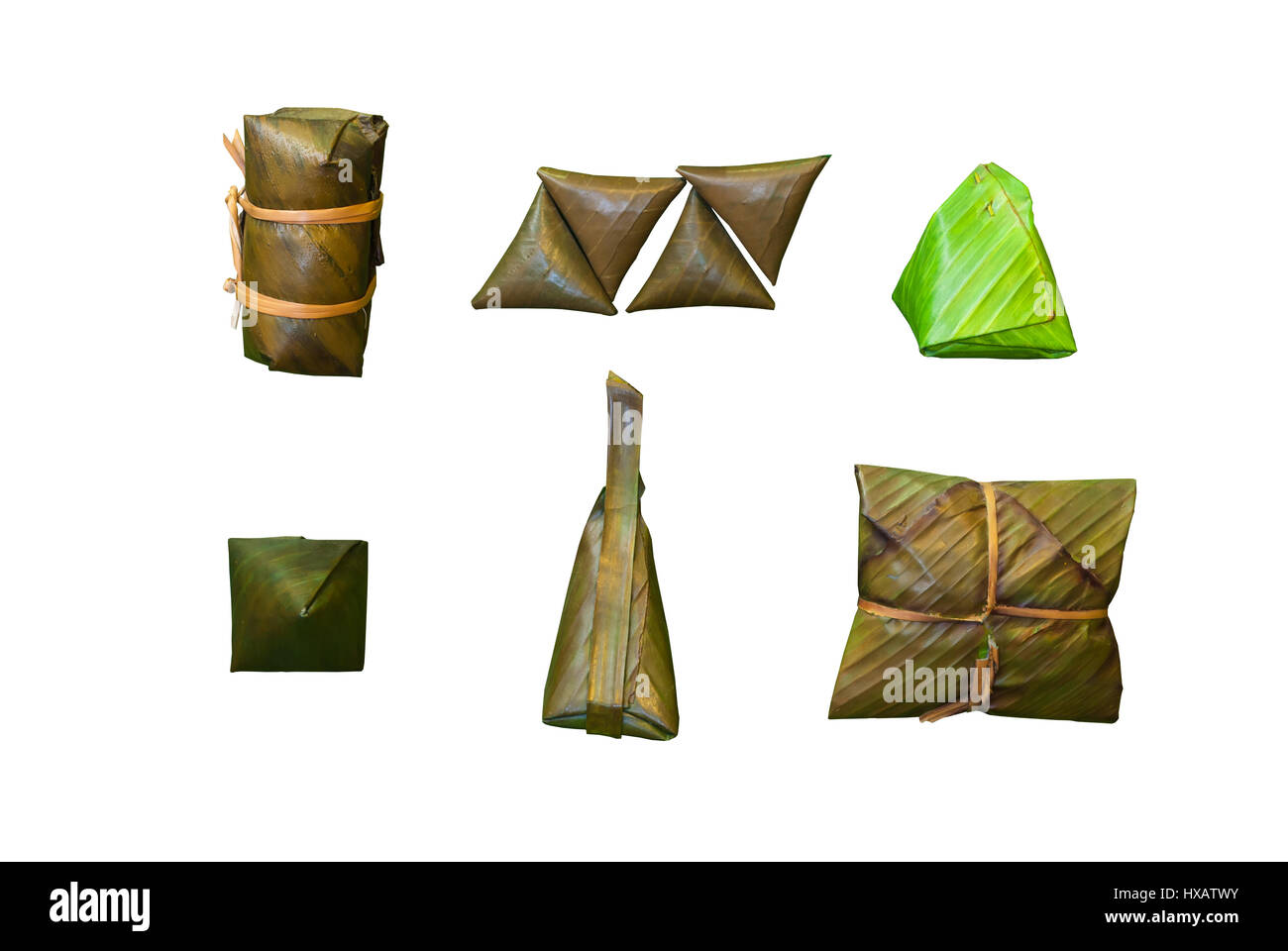 Many Ways to Wrap Food or Dessert with Banana Leaves in Thai Style