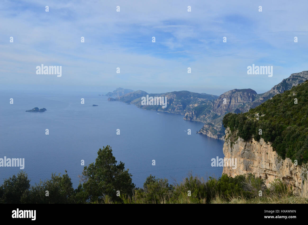 Gorgeous landscape and seascape of the Amalfi Coast in Italy Stock ...