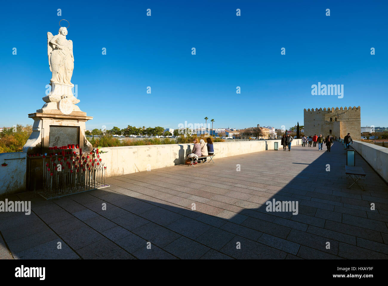 San Rafael Archangel Statue, Córdoba, Andalusia, Spain, Europe Stock Photo