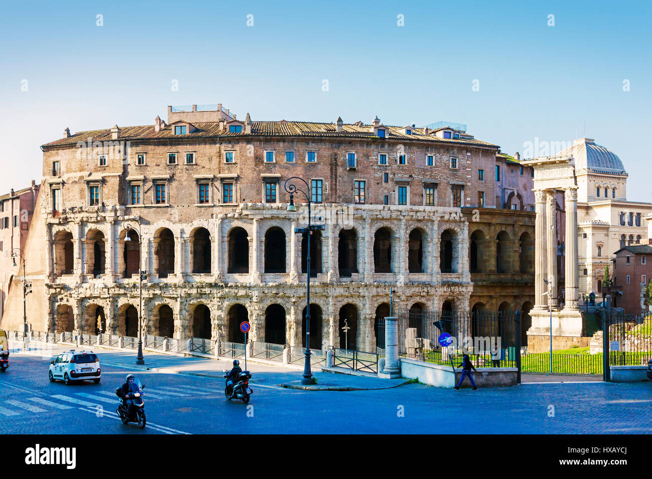 Teatro di Marcello, alias Theatre of Marcellus, built in 13BC, situated in Region IX on Circus Flaminius, Rome. Stock Photo